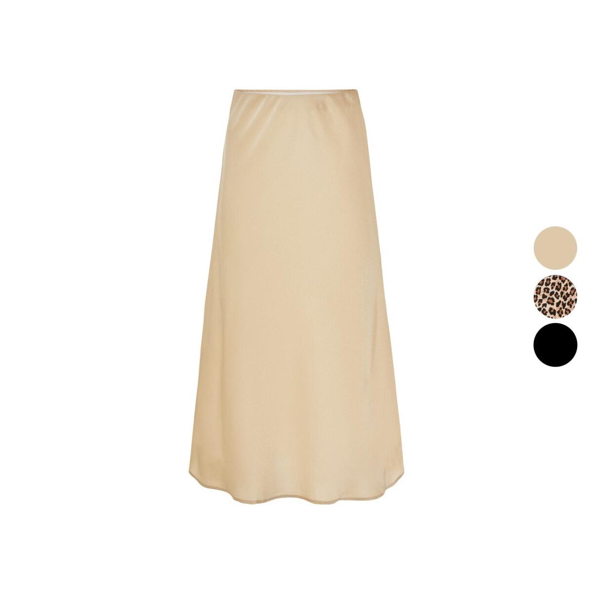 Damen-Midirock aus mattem Satin