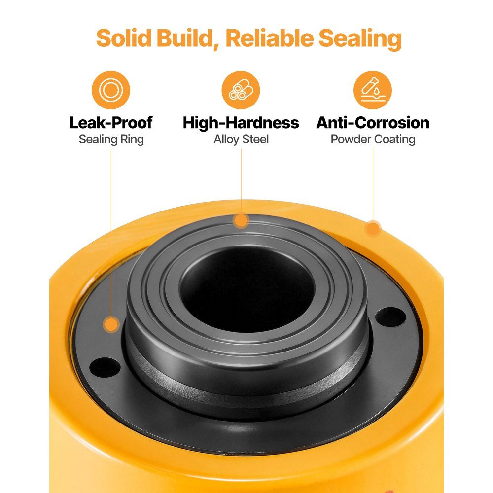 Hydraulic Cylinder Jack Capacity 30 Ton Hydraulic Cylinder 50mm Stroke Single Acting Portable Yellow Hydraulic Cylinder Hollow Piston Jack Hydraulic Bottle 10.8kg for Rigger Manufacturer