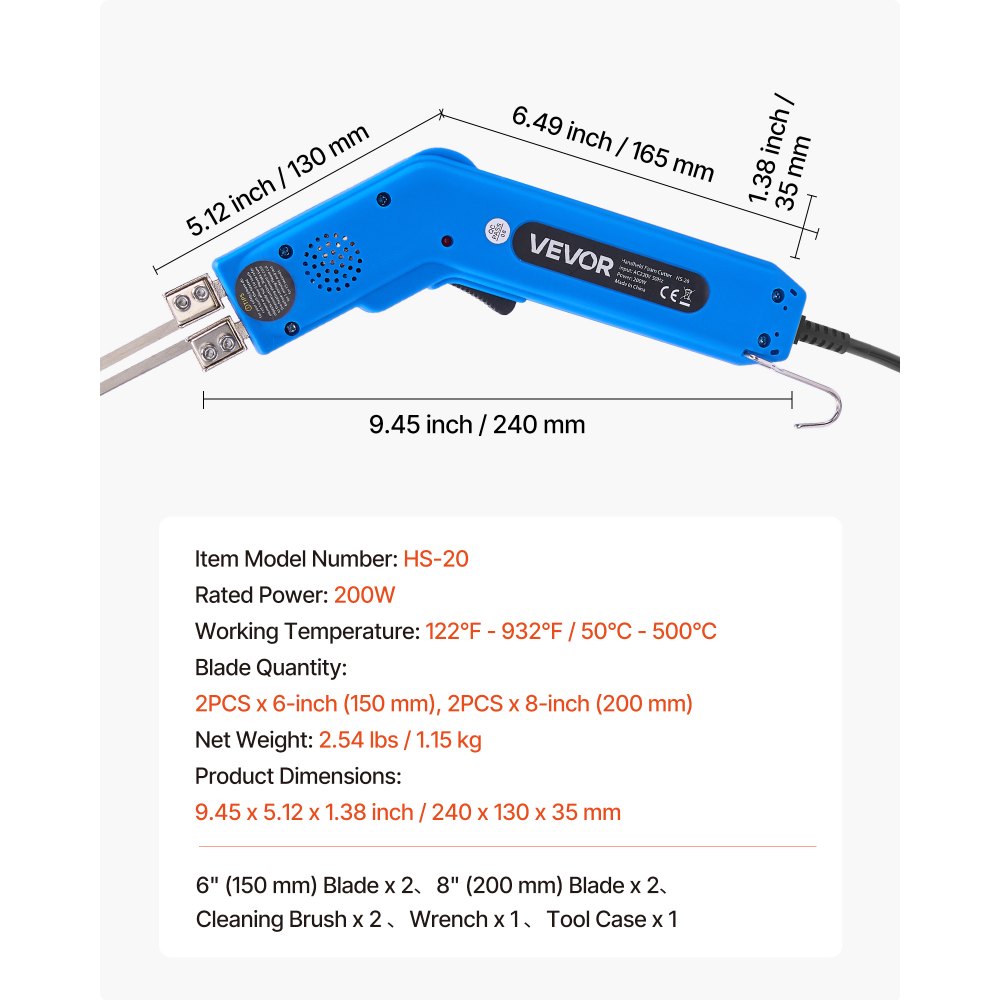 Styrofoam Cutter, 200W Styrofoam Cutter, 50-500°C Adjustable Foam Cutter with 150mm and 200mm Cutting Blades for KT Board, Polyethylene, Sponge, Rubber - Tool Box Included Styrofoam Cutter, 200W Styrofoam Cutter, 50-500°C Adjustable Foam Cutter with 150mm and 200mm Cutting Blades for KT Board, Polyethylene, Sponge, Rubber - Tool Box Included