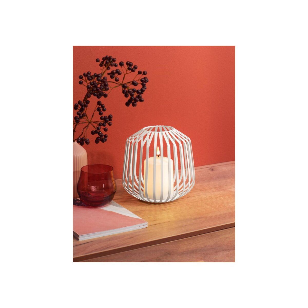 LIVARNO home LED-Kerze im Metallkorb (weiß)