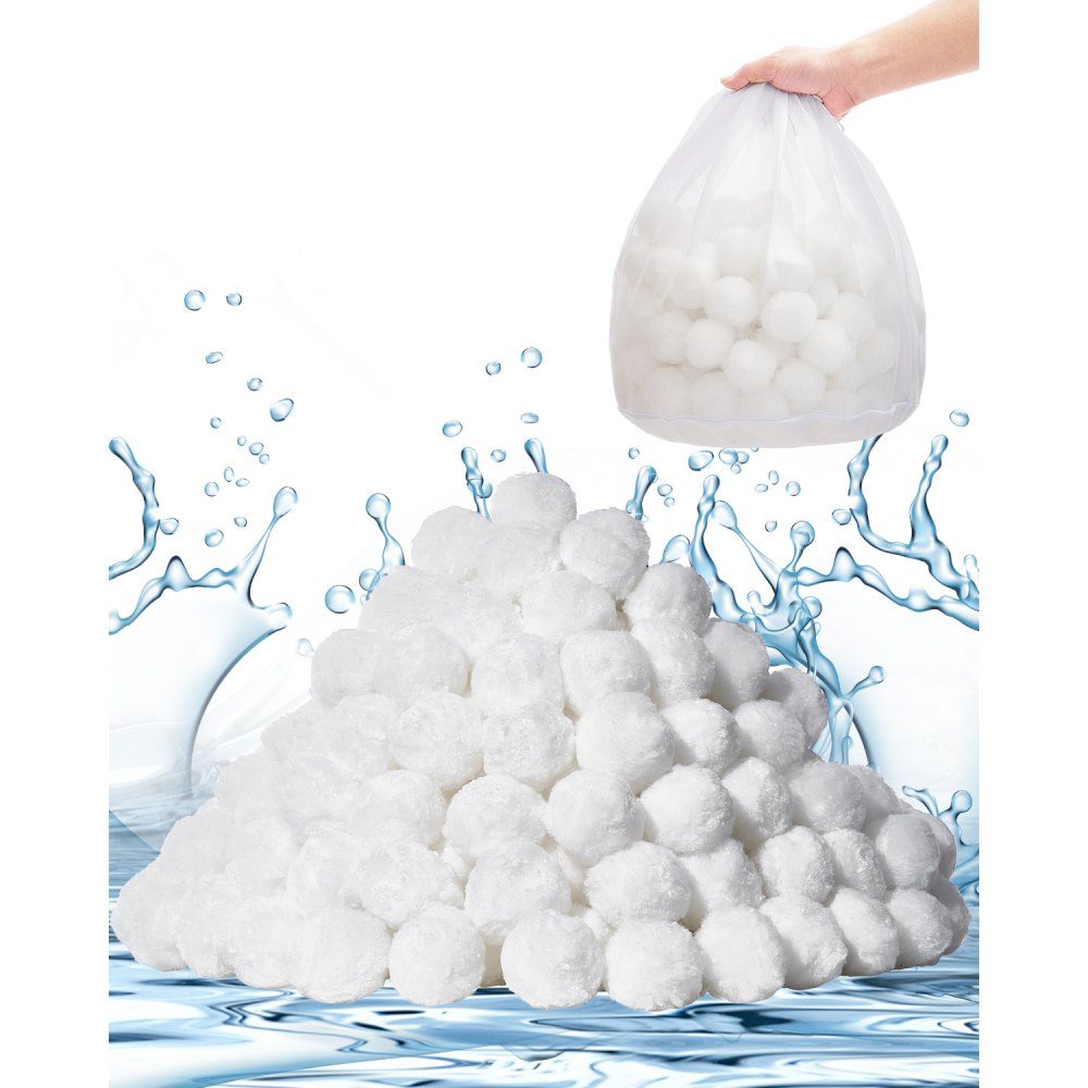 Zandfilter Filterballen 3lb filterballen Vervang zwembadfilterzand Herbruikbare polyestervezelfiltermediaballen met toilettas voor zwembaden Bovengrondse zwembaden Aquaria