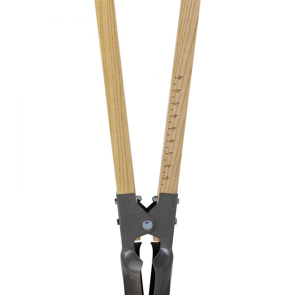 Erdlochbagger 146 cm, robuster Erdlochheber mit Holzgriff, Handbagger mit Skalenmarkierungen und Metallklinge, Pfostenlochspaten-Werkzeug zum Graben im Garten im Freien