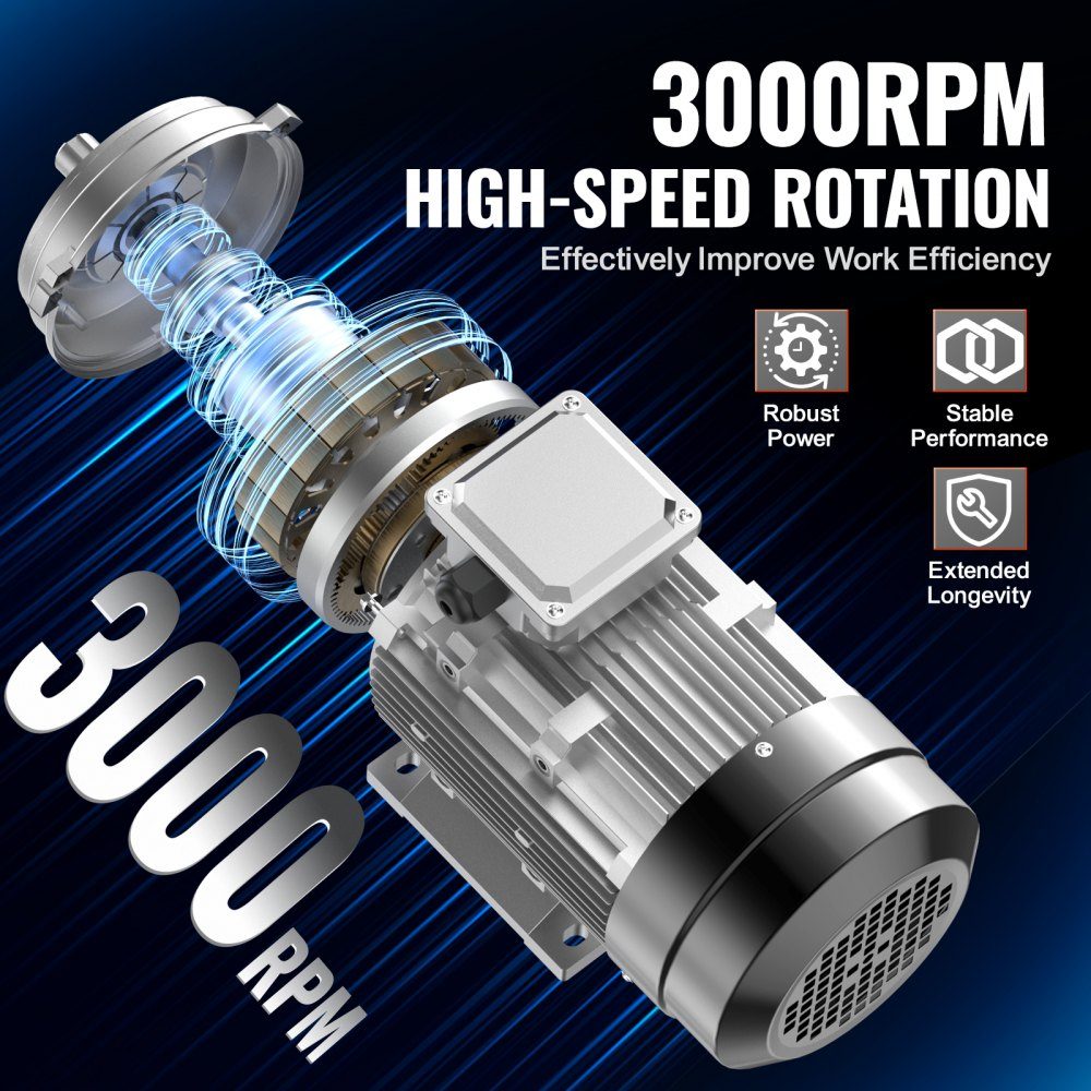 1,5 kW Elektromotor 3000 U/min AC 230 V/400 V 9,5 A/3,5 A 90L B3 Rahmen Luftkompressormotor 3 Phasen 24 mm Keilwelle Rechts-/Linksdrehung für landwirtschaftliche Maschinen und allgemeine Geräte