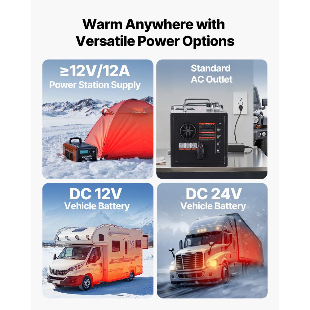 Diesel Heater Air Heater 5-8KW DC 12V/24V Portable All-in-One Parking Heater with Bluetooth Control and Remote Control and LCD Screen 7L Fuel Tank for Truck RV SUV