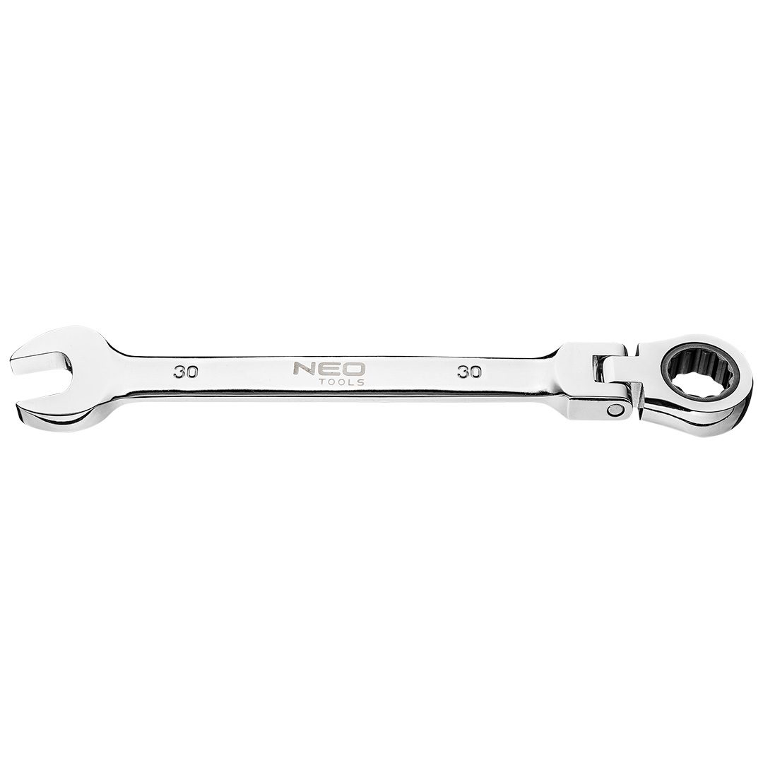 Combination wrench with joint and ratchet