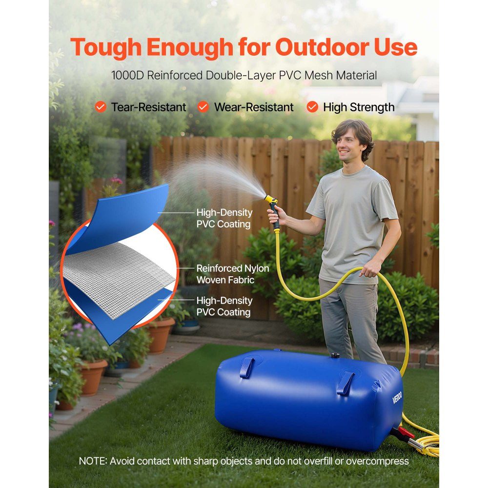 Water Storage Bladder, 113L PVC Soft Water Bag, Water Storage Container, Leak-proof and Wear-resistant RV Water Tank for Outdoor RV Truck Irrigation