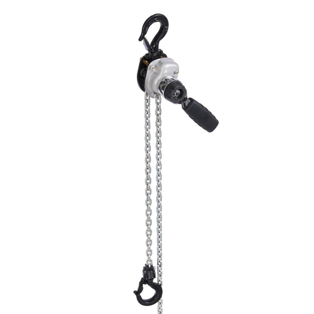 Mini Lever Hoist, 1/2 Ton Capacity Hand Chain Hoist, 3m Stroke, G80 Steel Alloy Chain with Mechanical Double Pawl Brake, Chain Hoist with 360° Swivel Hooks, for Warehouse, Construction, Garage