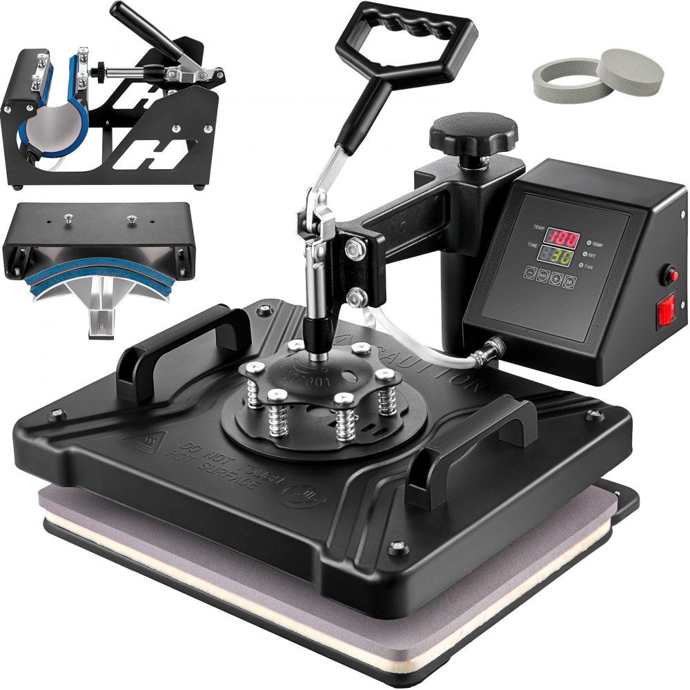 Heat Press 5 in 1 Heat Press Machine 38 x 30cm T-Shirt Press Machine Heat Press Machine DIY Heat Press with Digital LED Temperature and Time Control