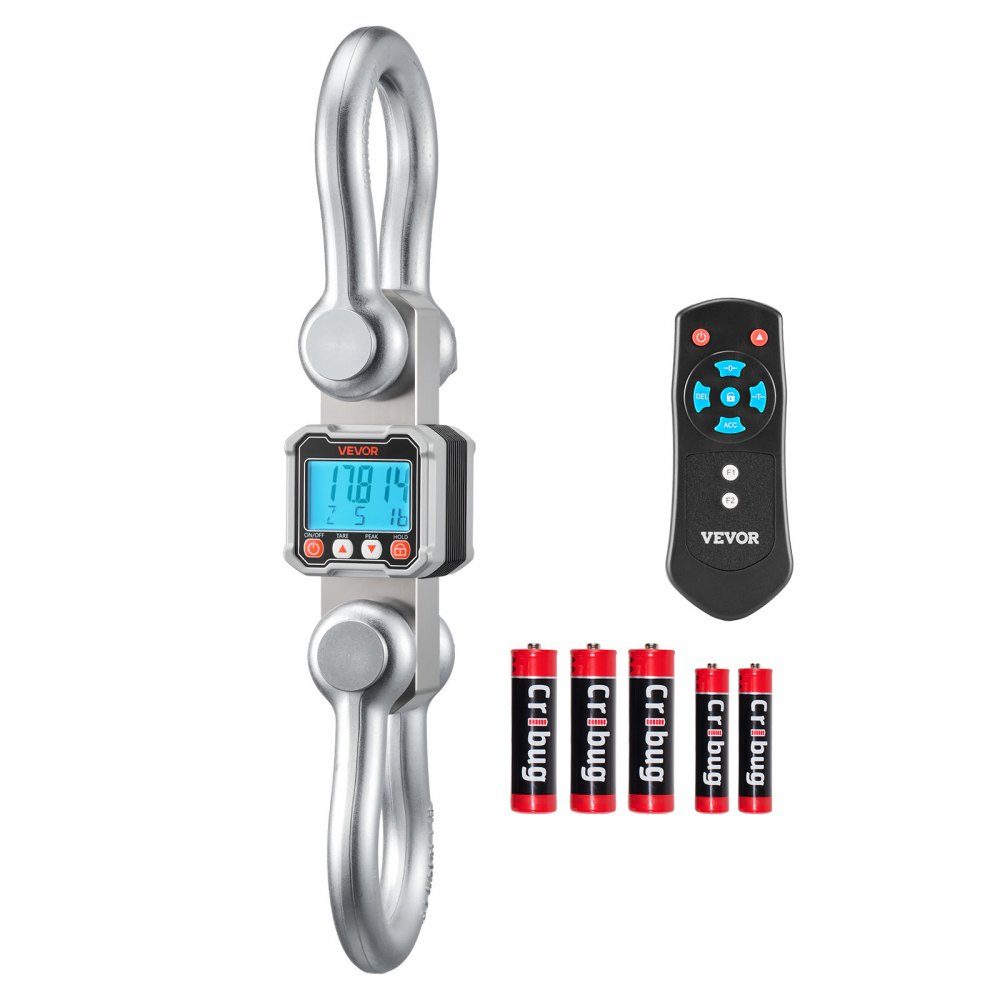 Crane Scale 10T, Digital Hanging Scale, Industrial Scale with Cast Aluminum Housing & LCD Display, 2kg Division & 3 Level Switch, Remote Control, Play Scale, Hook Scale for Garage & Factory