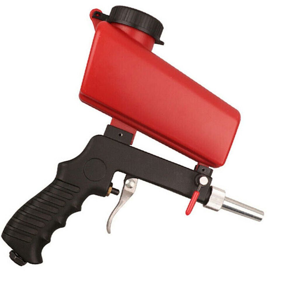 Portable handheld pneumatic sandblasting gun