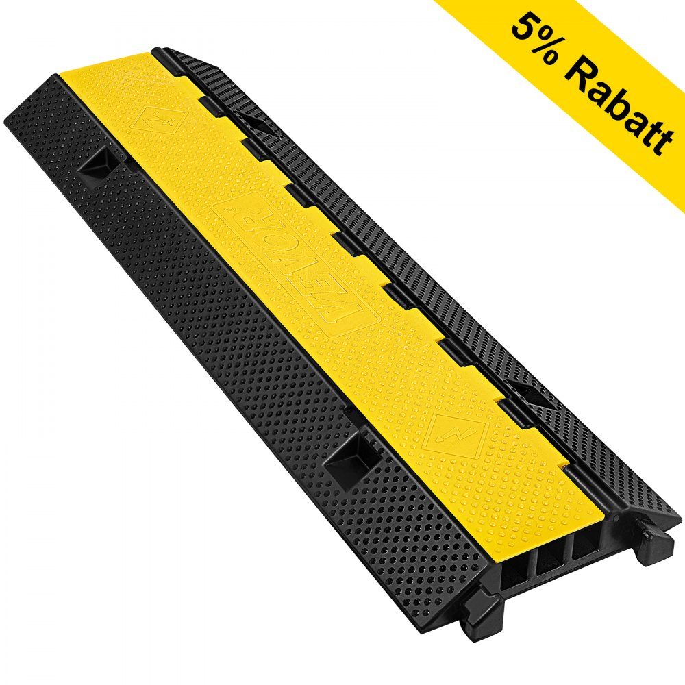 Kabelschutzmatte, Kabelkanal für den Außenbereich, Kabelschutz für Fußgänger, Bodenschutz für Kabel aus PVC und thermoplastischem Gummi, Brückenschutz, Rampe 103 x 30 x 5,5 cm