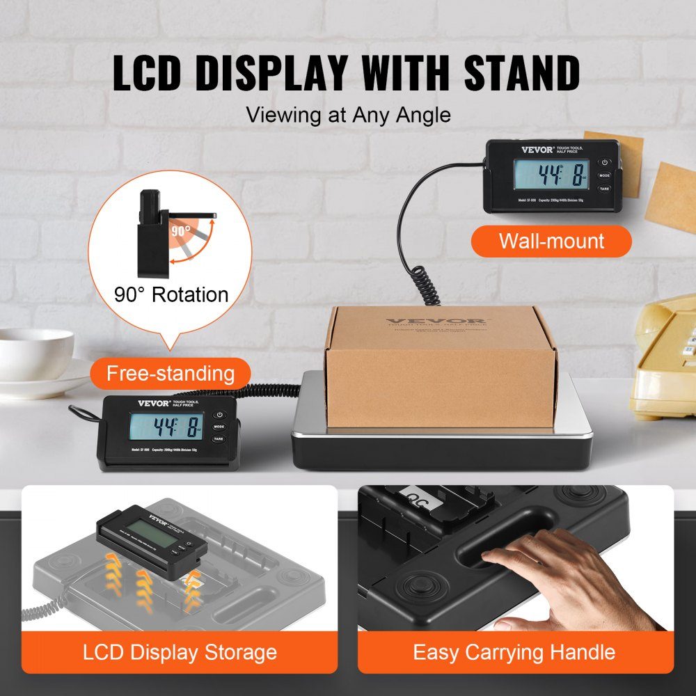 Platform Scales 150g-200kg Parcel Scales 50g Accuracy Digital Scales kg/lbs/lbs:oz Counting Scales 309 x 262 x 45mm ABS Stainless Steel Tare Functions AC/DC Power Supply Industrial Scales Letter Scales Scales