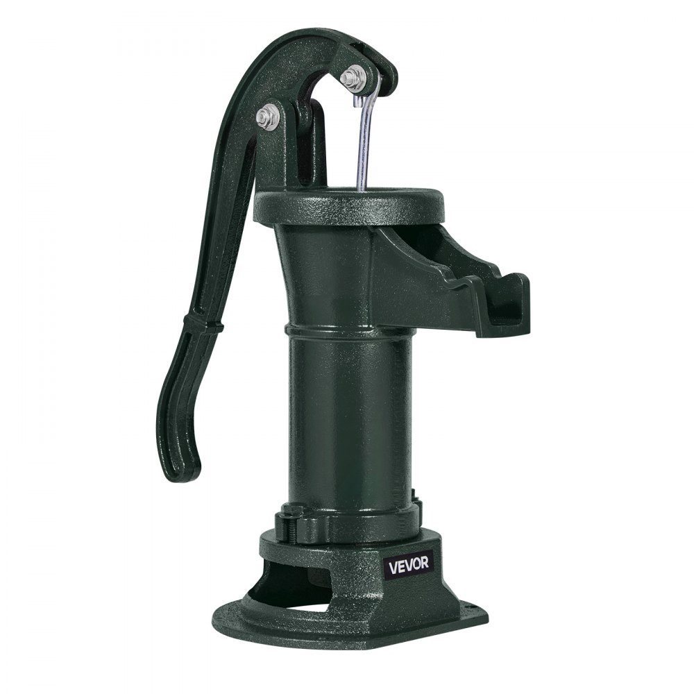 Handpumpe Antik Vintage, 7,6 m Förderhöhe, nostalgische Gusseisenpumpe, Springbrunnenpumpe, Handpumpe NPT 1-1/4 Zoll Anschluss, Gartenpumpe, für Garten, Teich, Hof, Bauernhof, Grün