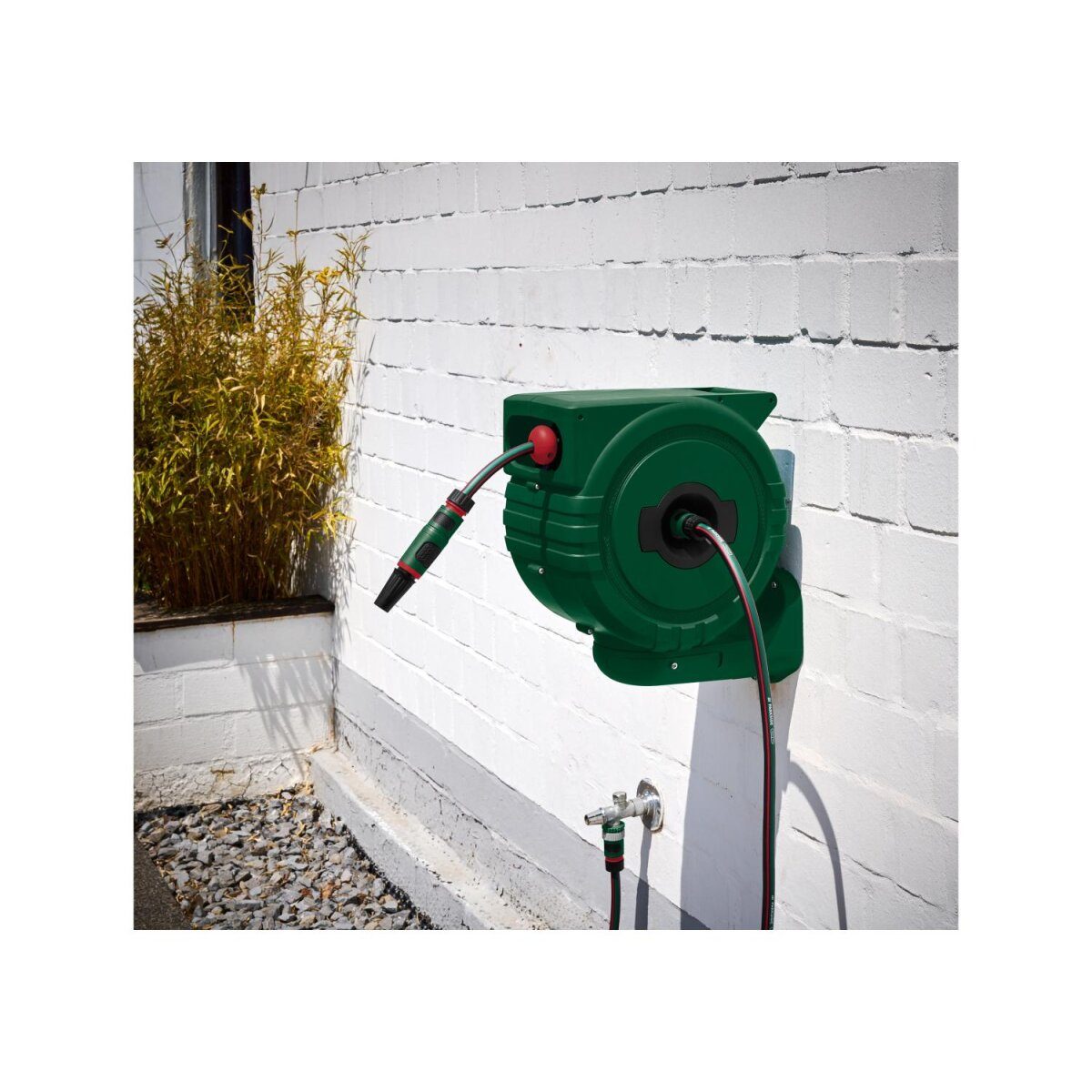 Enrouleur de tuyau mural PARKSIDE®, 25 m, vert