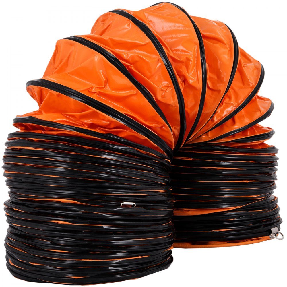 Air transport hose 9.8 m fan diameter, 30.48 cm warm air hose, 35 x 35 x 28 cm ventilation hose construction site hose, orange ventilation hose
