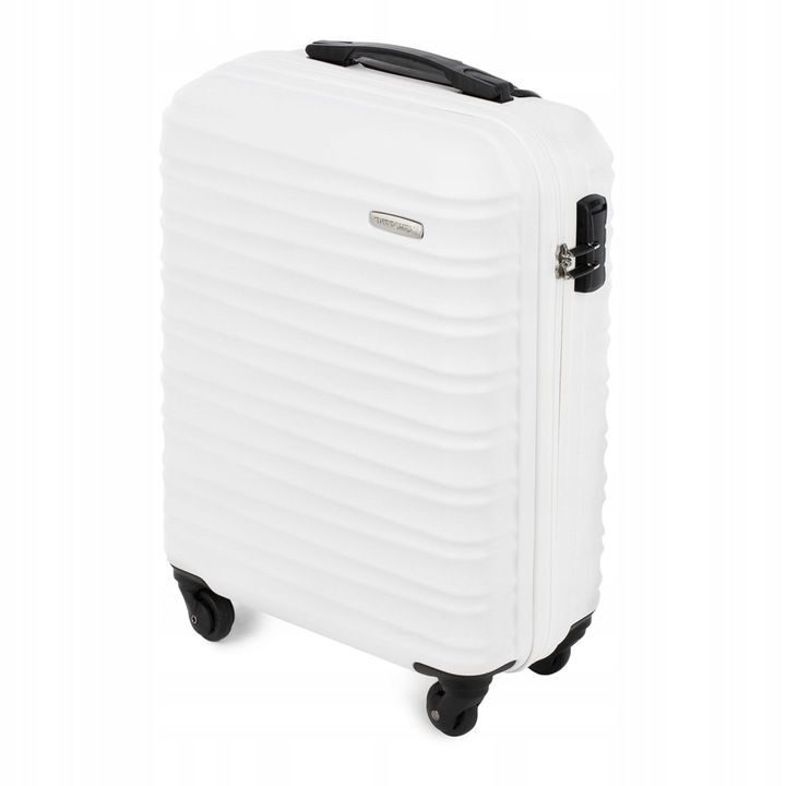 Valise premium valise de voyage valise de bord avec baleines plastique ABS 34l blanc