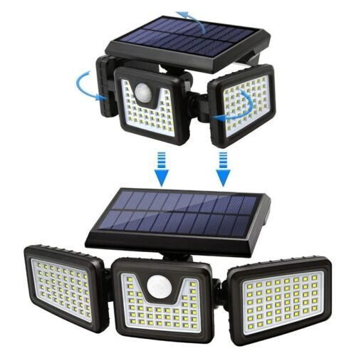 LED-Solarleuchte, Fluter mit Bewegungsmelder, Solarlampe, Gartenstrahler für den Außenbereich