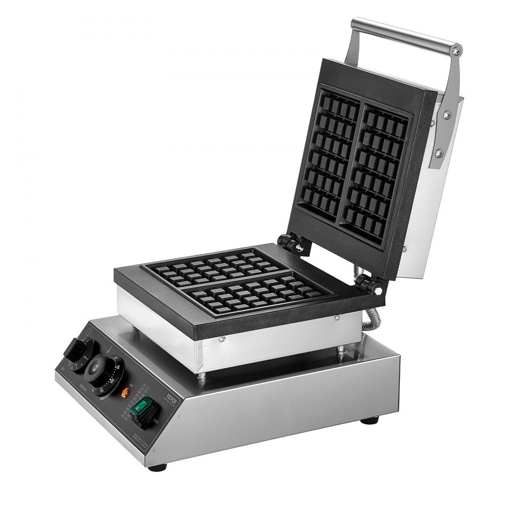 Commercial Waffle Maker Waffle Maker 2000W Non-Stick Belgian Waffle Maker Stainless Steel with Temperature and Time Control for Restaurant Bakery Snack Bar 2 Pack Waffles