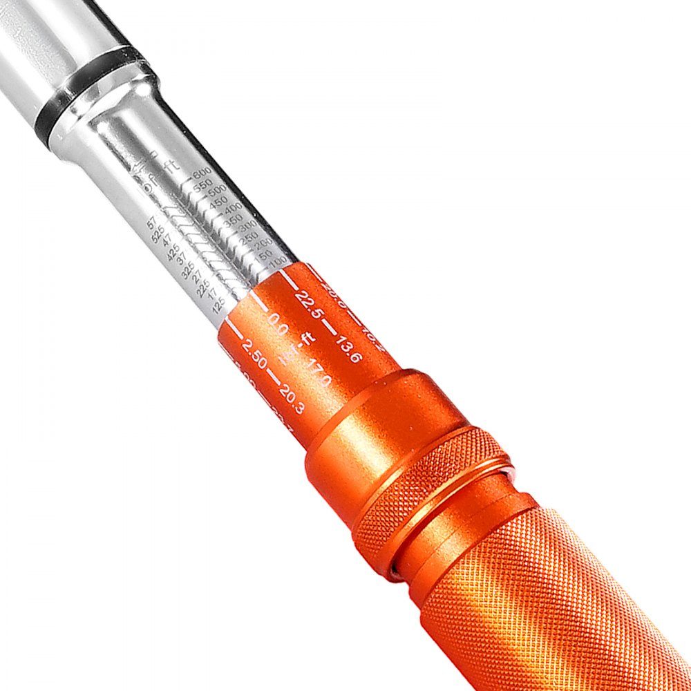 Click Torque Wrench 3/4" Drive 136-814N.m Two Way Torque Wrench Set with Dual Range Scales 48 Teeth ± 3% High Precision Alloy Steel for Car Repair Orange
