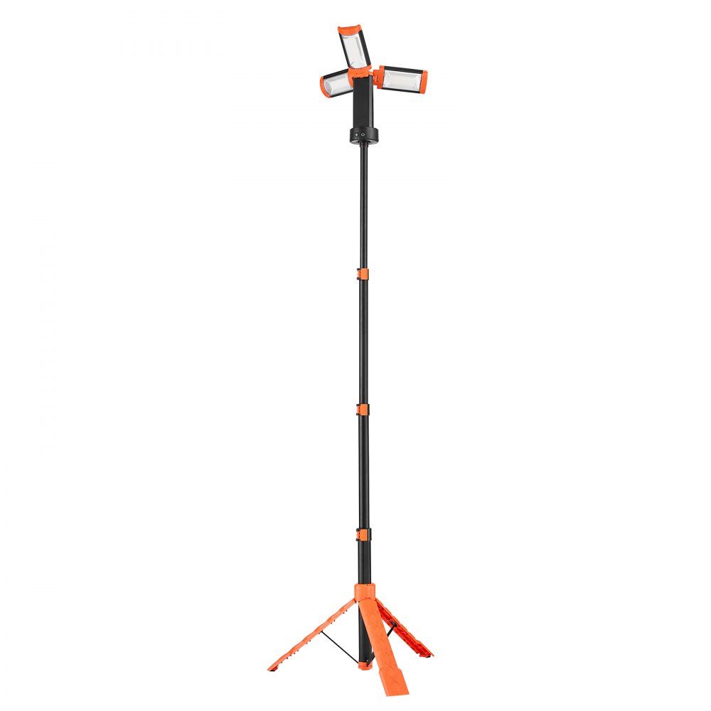 LED construction spotlight with tripod, work light, 13.2 Ah, rechargeable camping light, with 3 lamp heads, removable tripod stand, 2200 LM 3000 K-6500 K dimmable, lighting for the construction site