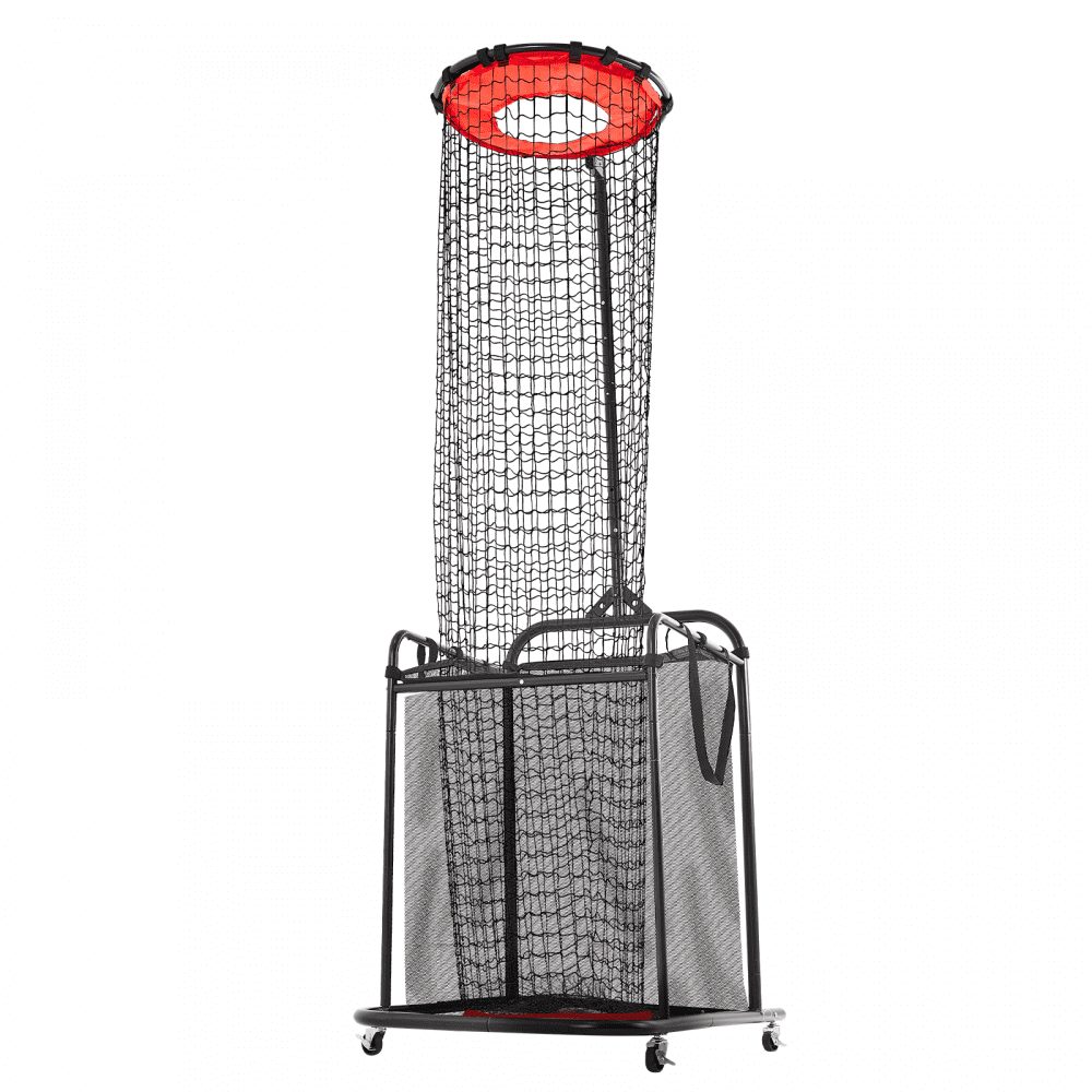 Volleyball Training Net, Angle & Height Adjustable Volleyball Trainer, Portable Practice Net with Trolley & Wheels & Carry Bag, Professional Serve & Smash Training