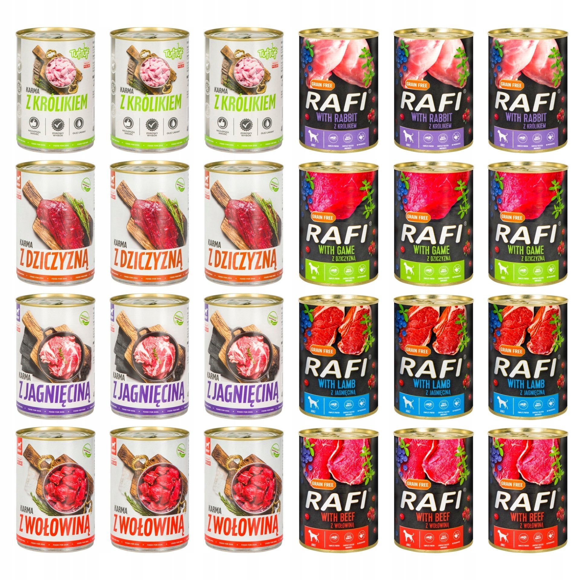 24x Mix Premium Hundefutter Nassfutter Mix Vital Rafi Dose à 400g