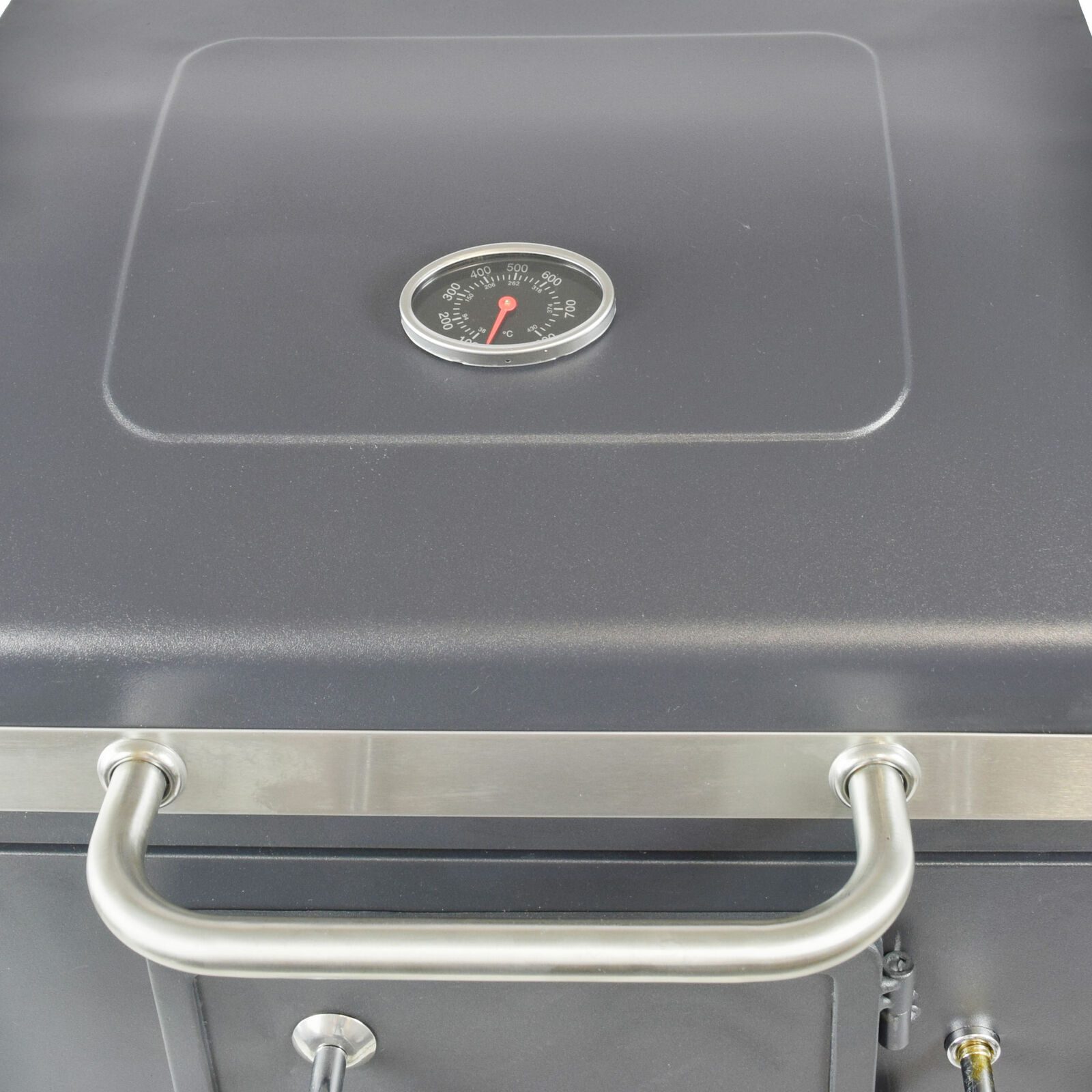 BBQ-Holzkohlegrill-Smoker-Set mit Deckel, höhenverstellbar, 2 Seitenablagen
