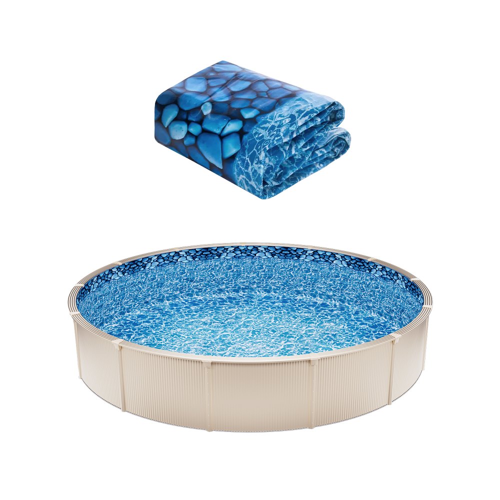 Round pool liner, φ 549x147 cm, inner liner, replacement liner, inner cover, swimming pool liner, overlap style vinyl liner with standard thickness, for above ground pools with 137 cm wall height Round pool liner, φ 549x147 cm, inner liner, replacement liner, inner cover, swimming pool liner, overlap style vinyl liner with standard thickness, for above ground pools with 137 cm wall height