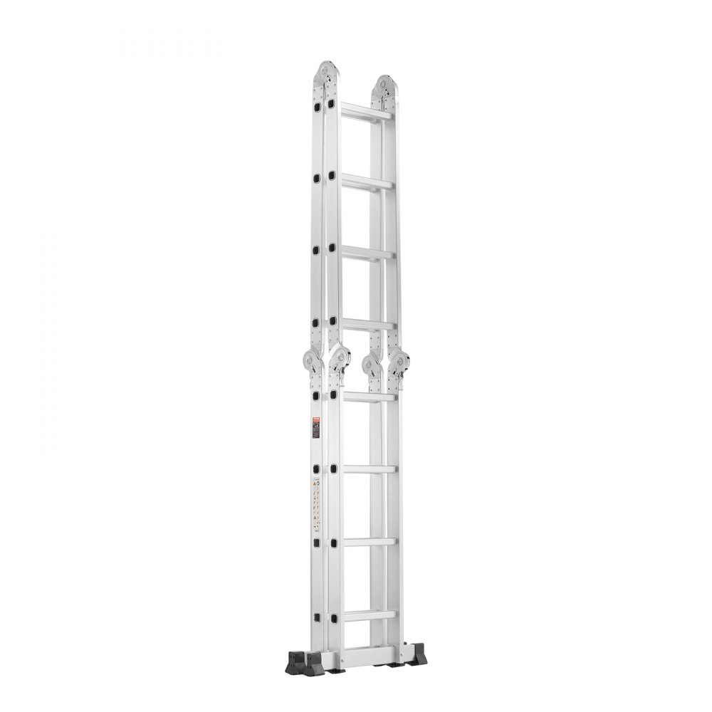 Multipurpose Ladder, 7 in 1 Multifunctional Ladder, Telescopic Ladder with A-Frame and 4 Steps, Ladder Frame 4600mm, Adjustable Heavy Duty Ladder, 150kg Load Capacity for Home Outdoor Use