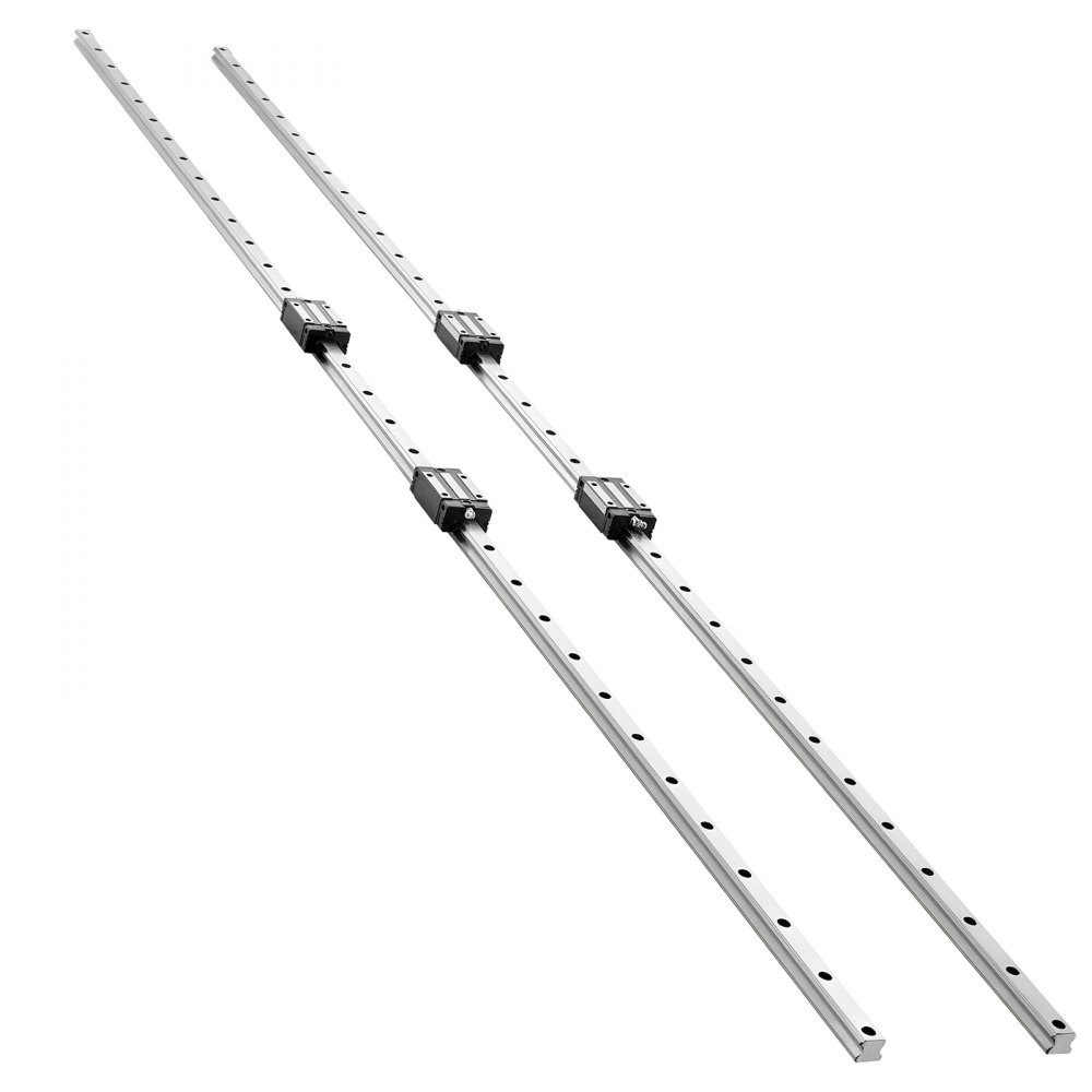Lineaire geleidingen, HGR20, 2 stuks 2000 mm lineaire geleidingen en 4 stuks schuifblokken, roestvrije en hoge precisie set, voor doe-het-zelf, CNC-frezen, draaibanken, freesmachines, 3D-printers
