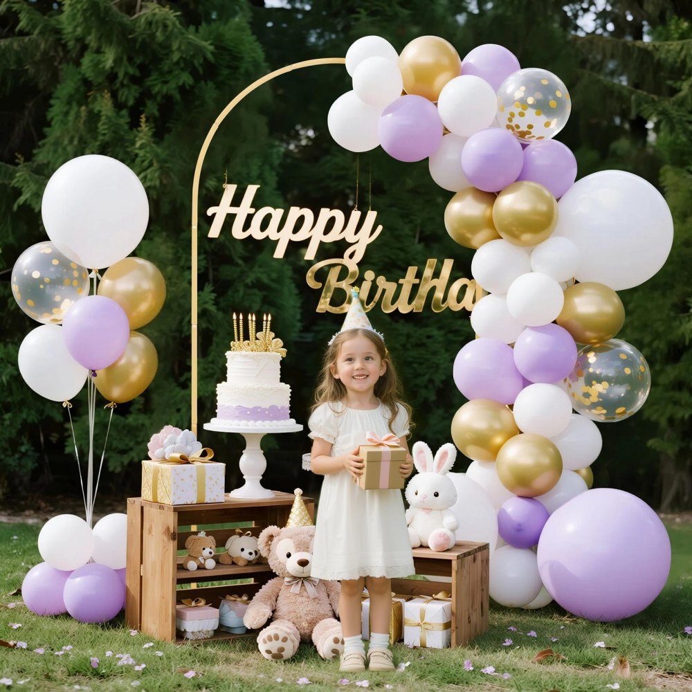 Hochzeitsbogen, 2,2 m x 1,2 m, Hintergrundständer, 1 Set, goldener Metallbogen, Hochzeitsbogen, Ballonbogen für Hochzeiten, Geburtstagsfeiern, Abschlussfeiern, Feiertage und Zeremoniendekoration
