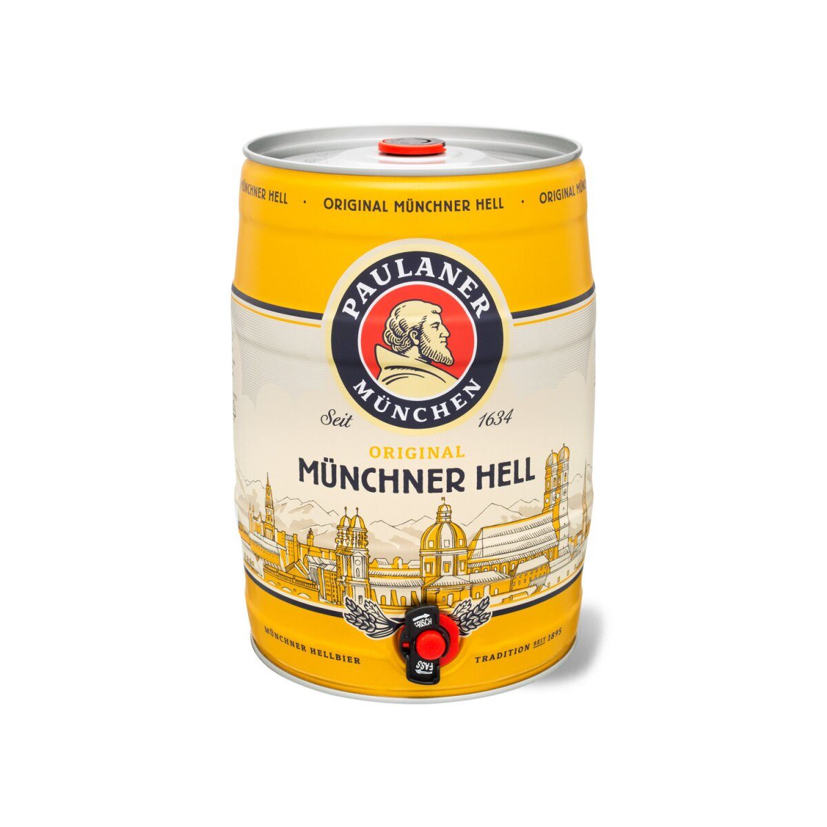 Fût de bière Paulaner Original Münchner Hell de 5 litres avec robinet, sans consigne