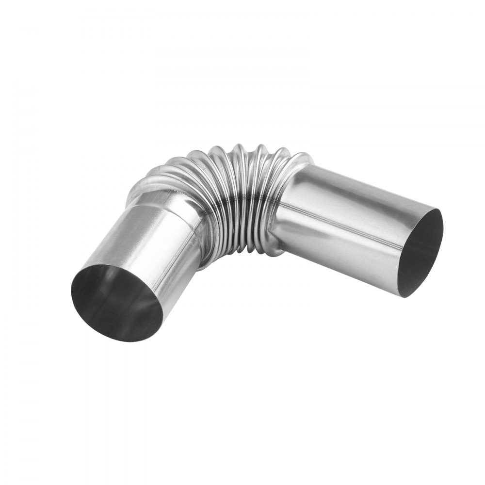 Connecteur d'angle de tuyau d'échappement (2 pièces) Tuyau d'échappement de 25 mm Tuyau d'évacuation des gaz Capuchon de protection contre le vent en acier inoxydable Chauffage auxiliaire Tuyau d'échappement de chauffage de voiture avec 4 colliers pour ch