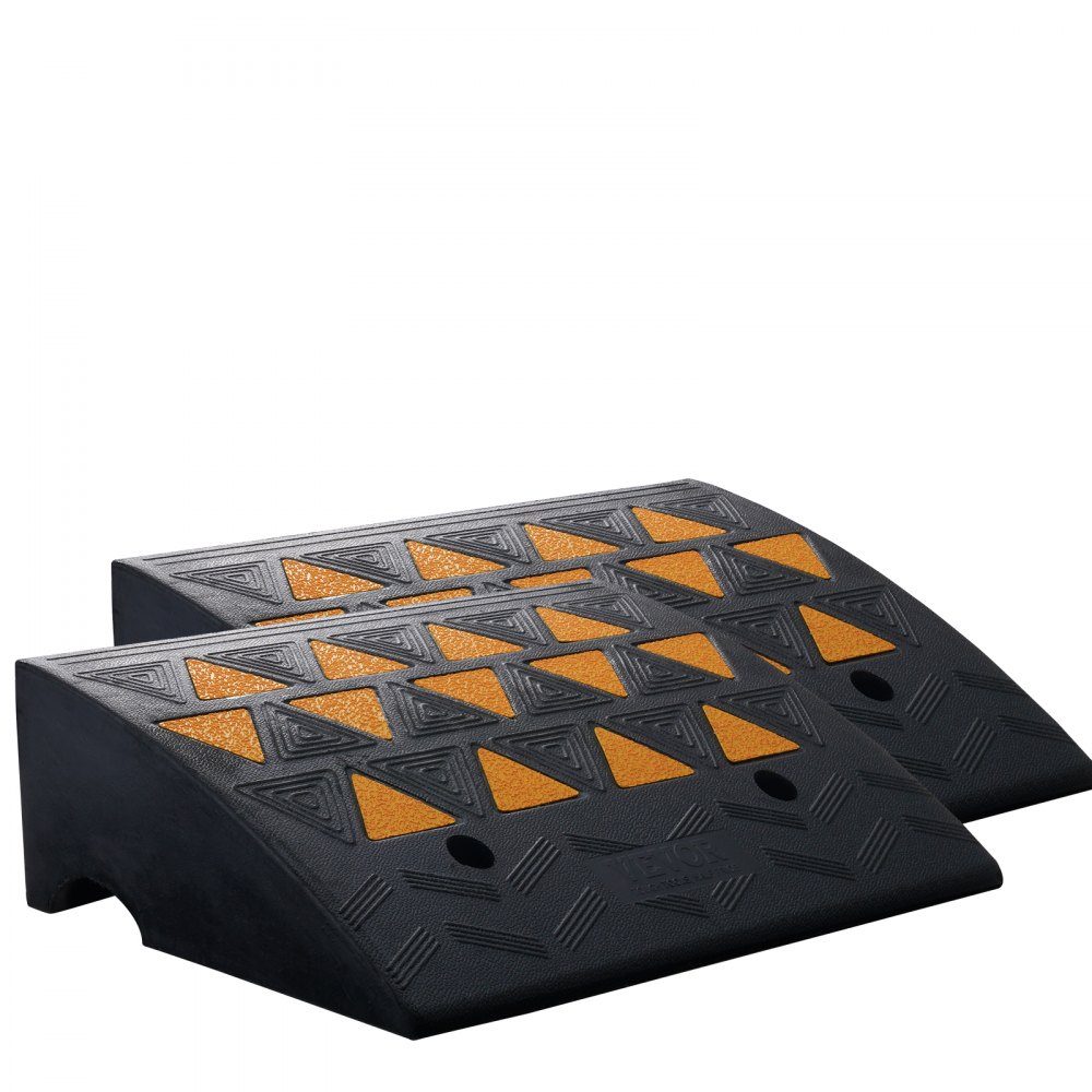 2x threshold ramp, solid rubber door threshold ramp, max. load capacity up to 15 tonnes, curb ramp, 49.1 x 37 x 15.2 cm, wheelchair ramp, access ramp, rubber ramp, suitable for uneven floors, curbs