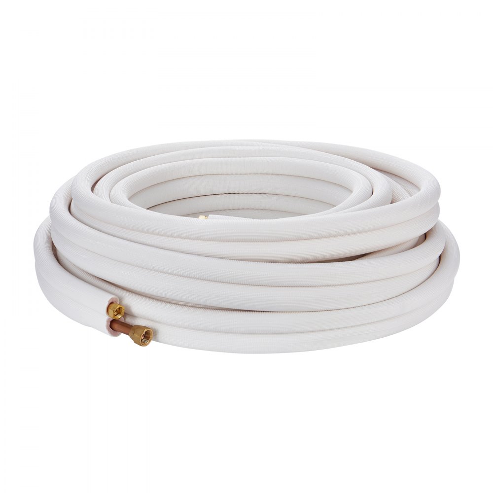 15240 mm Mini-Split-Leitungssatz, Kupferrohre mit 9,53 mm und 15,875 mm Außendurchmesser und dreischichtige Isolierung für Mini-Split-Klimaanlagen, Kältemittel- oder Wärmepumpengeräte und HVAC mit Wickelstreifen 15240 mm Mini-Split-Leitungssatz, Kupferrohre mit 9,53 mm und 15,875 mm Außendurchmesser und dreischichtige Isolierung für Mini-Split-Klimaanlagen, Kältemittel- oder Wärmepumpengeräte und HVAC mit Wickelstreifen