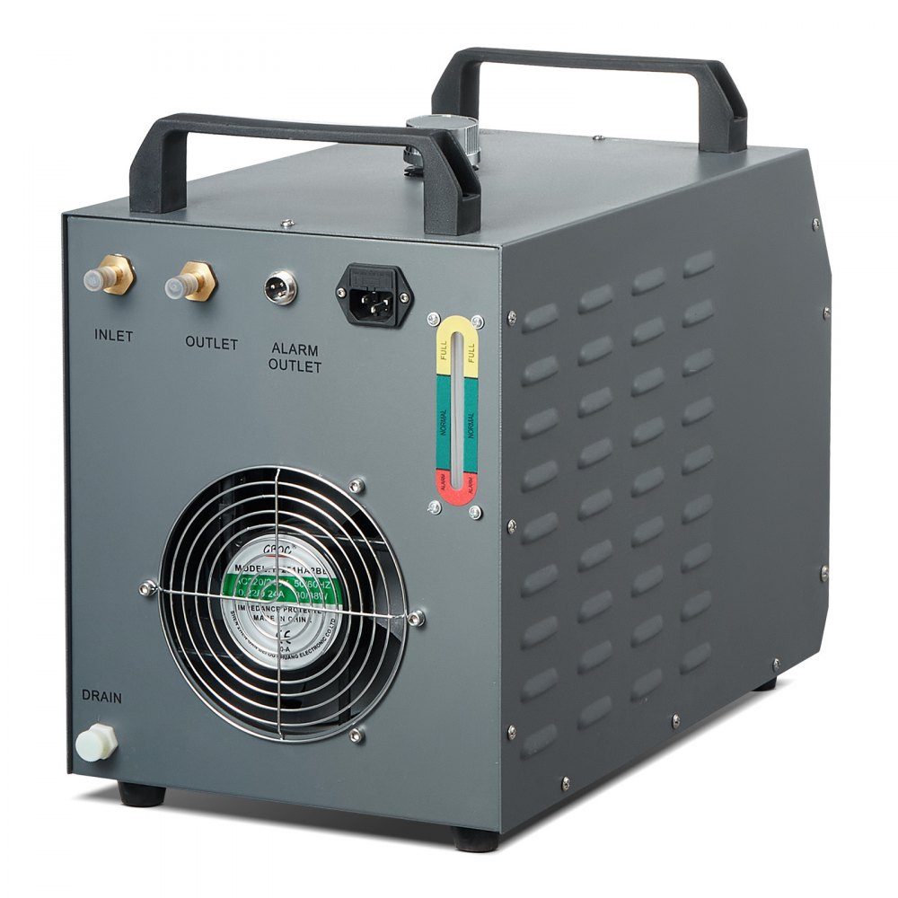 Industriële waterkoeler, CW-3000 (PRO), 150 W luchtgekoeld industrieel waterkoeler-koelsysteem met watertank van 12 liter, maximaal debiet van 18 l/min, voor lasergraveermachine Koelmachine