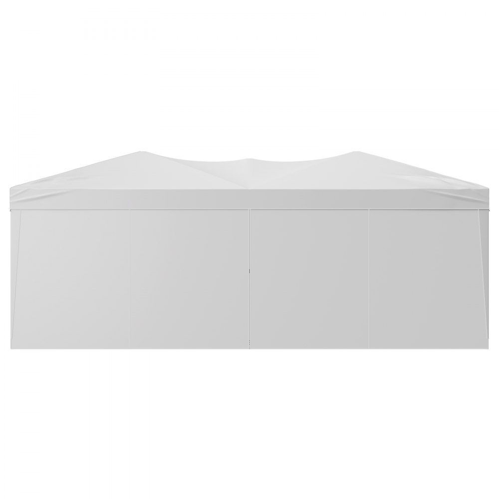 Gazebo Faltpavillon, 5,9 x 2,96 x 2,65 m, Festzelt, Gartenzelt mit Seitenwänden & belüfteten Fenstern, 3 Höheneinstellungen, Sonnenschutz für Veranstaltungen im Freien, weiß
