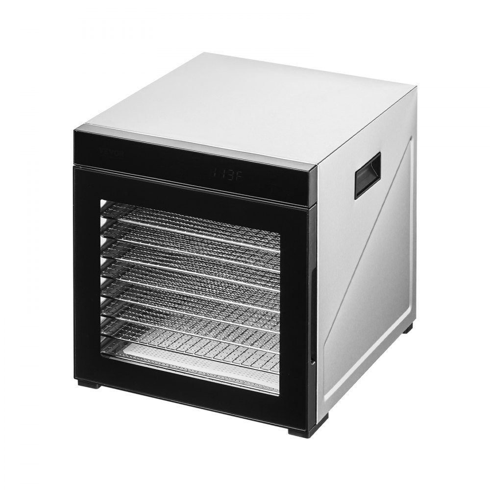 Déshydrateur Déshydrateur 10 bols en acier inoxydable, séchoir électrique 1000 W avec température réglable, lyophilisateur pour viande séchée, viande, fruits, légumes, herbes, friandises pour chiens – Réf. HT-23699