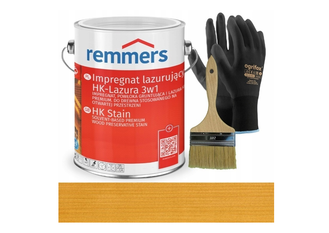 Remmers HK Lasur 3in1 (imprégnation, apprêt et vernis) 5L dans la couleur CHÊNE CLAIR Remmers HK Lasur 3in1 (imprégnation, apprêt et vernis) 5L dans la couleur CHÊNE CLAIR