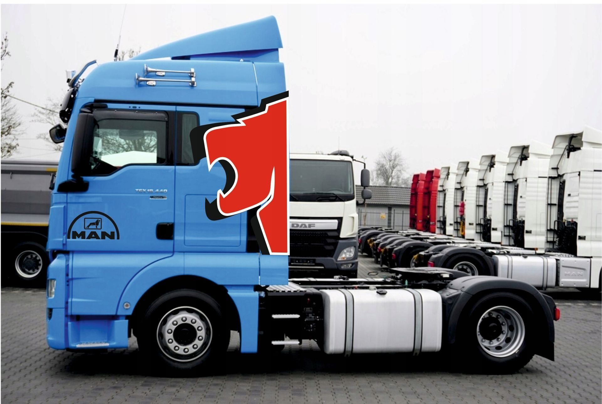 STICKER voertuigopschrift MAN TGA TGX RED-LION