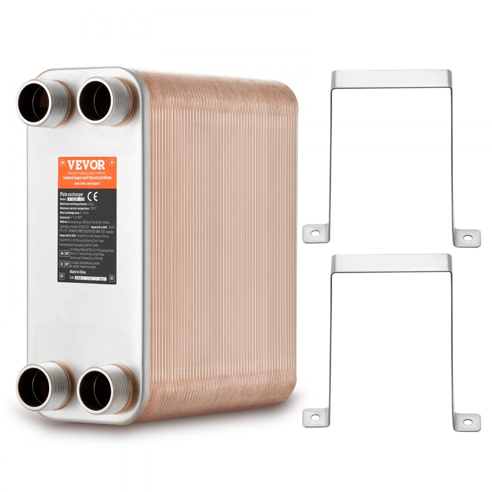 100 plate heat exchanger 4x1-1/4 inch MNPT connection 316L stainless steel