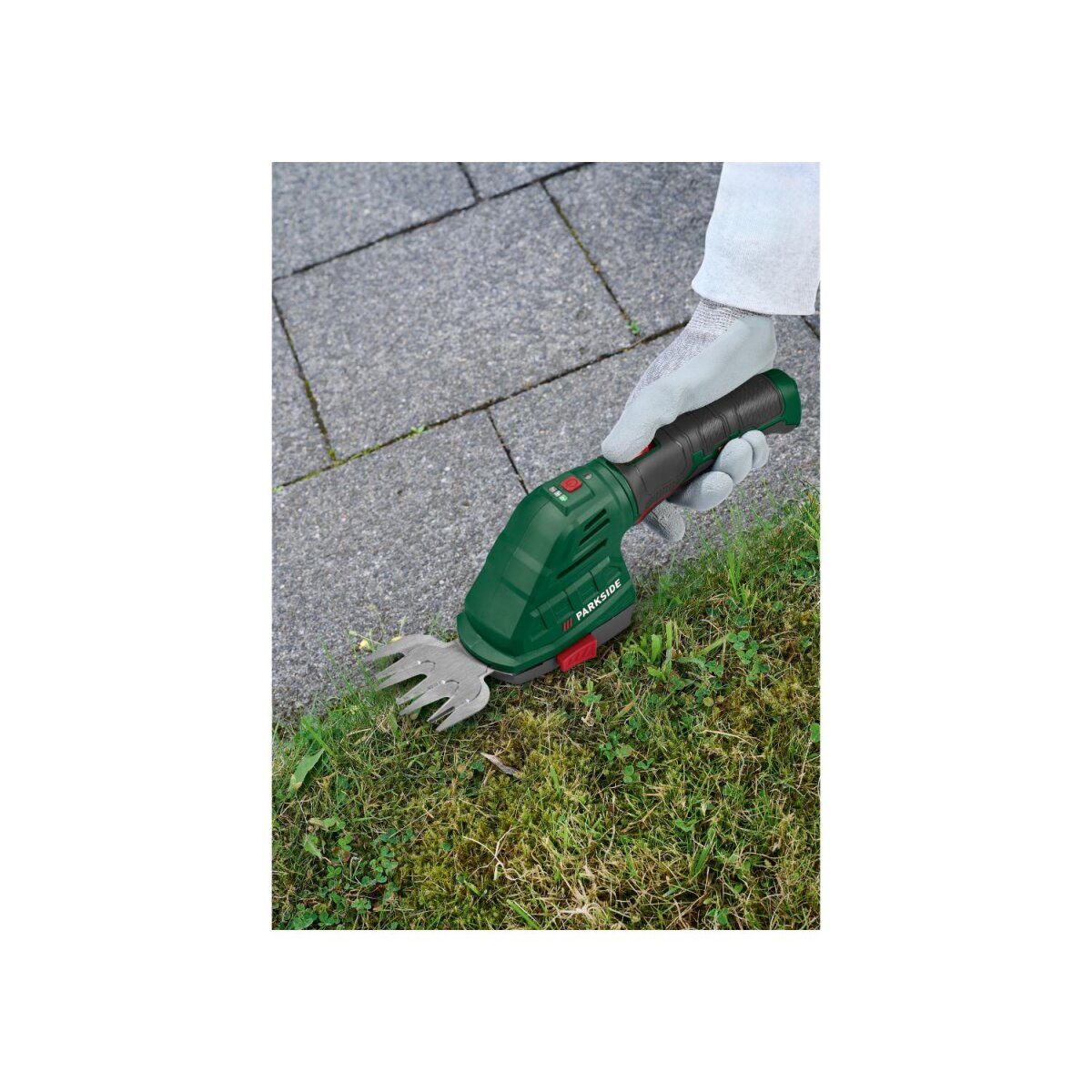 PARKSIDE® 4 V 2-in-1 cordless grass and shrub shears »PGSA 4 D5«, with 180° rotating soft handle