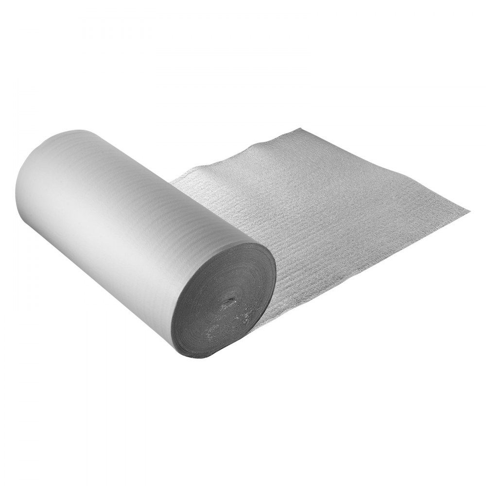 Insulation Film Reflective Film with EPE Foam Core 3mm Insulation Film 122cm x 76.2m Aluminum Foil + PE Film Heat Reflective Protection Thermal Insulation Roll Garage Doors Windows Motorhome Roofs