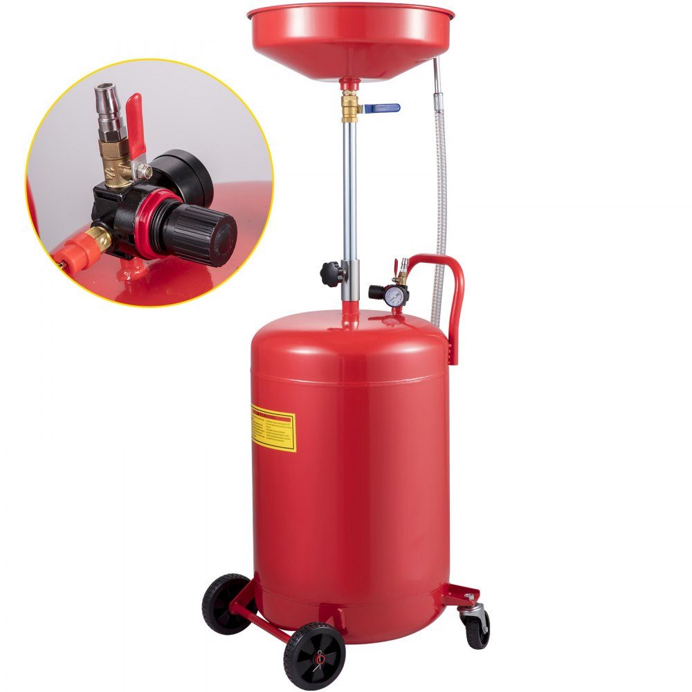 Réservoir de vidange d'huile usée, vidange d'huile Portable 75,7 l, à commande pneumatique, avec Valve d'air