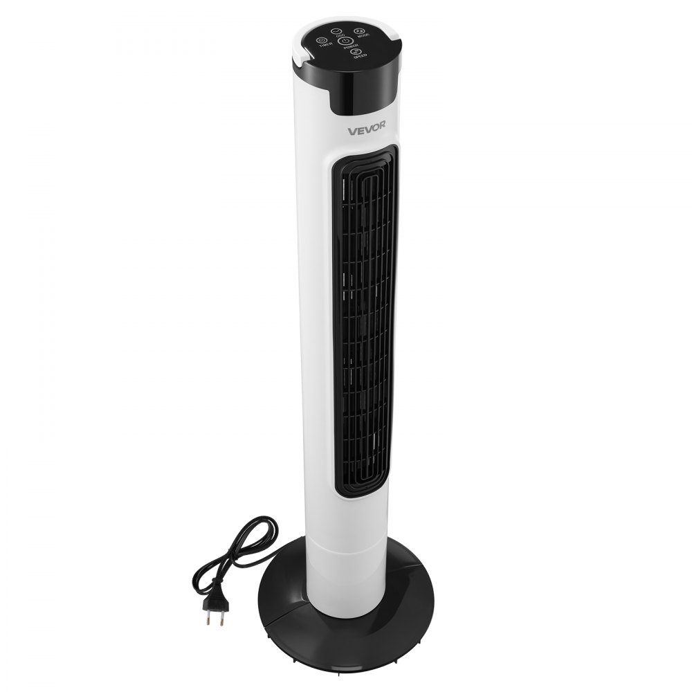 50W Tower Fan, 985mm Column Fan with 3 Speeds, 3 Modes, 7.5 Hour Timer, Max 4.2m/s, 50° Oscillating Fan with Remote Control, Quiet Pedestal Fan for Bedroom, White