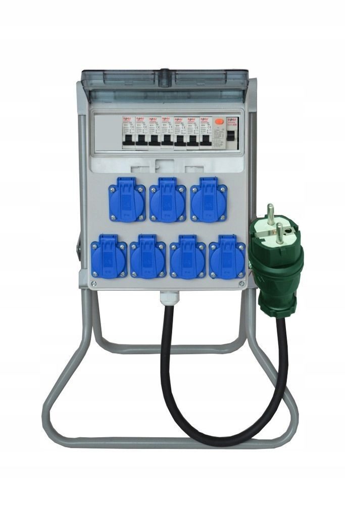 Electrical wall distributor 7x 230 V complete set construction power distribution CONSTRUCTION SWITCHGEAR switchgear