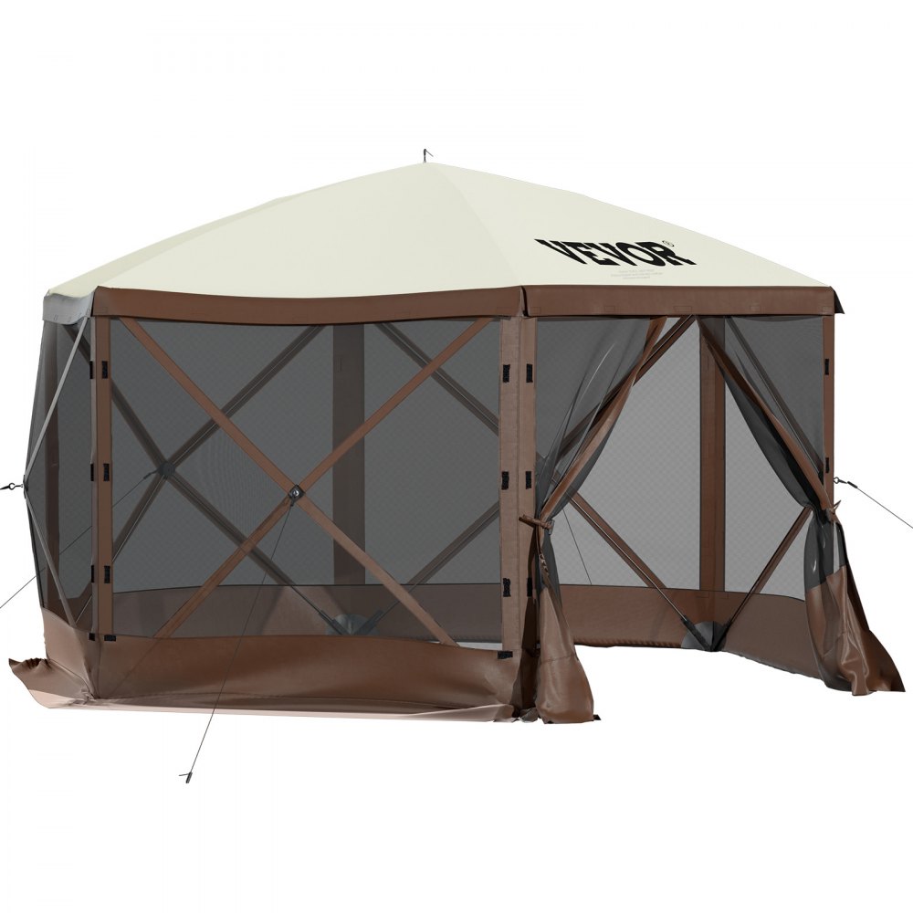 Opvouwbare tuinpaviljoen 3,05 m x 3,05 m 6-zijdige pop-up campingluifeltent met gaasramen, draagbare draagtas, grondpinnen, groot tuinpaviljoen voor buitenkamperen, gazon en achtertuin Opvouwbare tuinpaviljoen 3,05 m x 3,05 m 6-zijdige pop-up campingluifeltent met gaasramen, draagbare draagtas, grondpinnen, groot tuinpaviljoen voor buitenkamperen, gazon en achtertuin