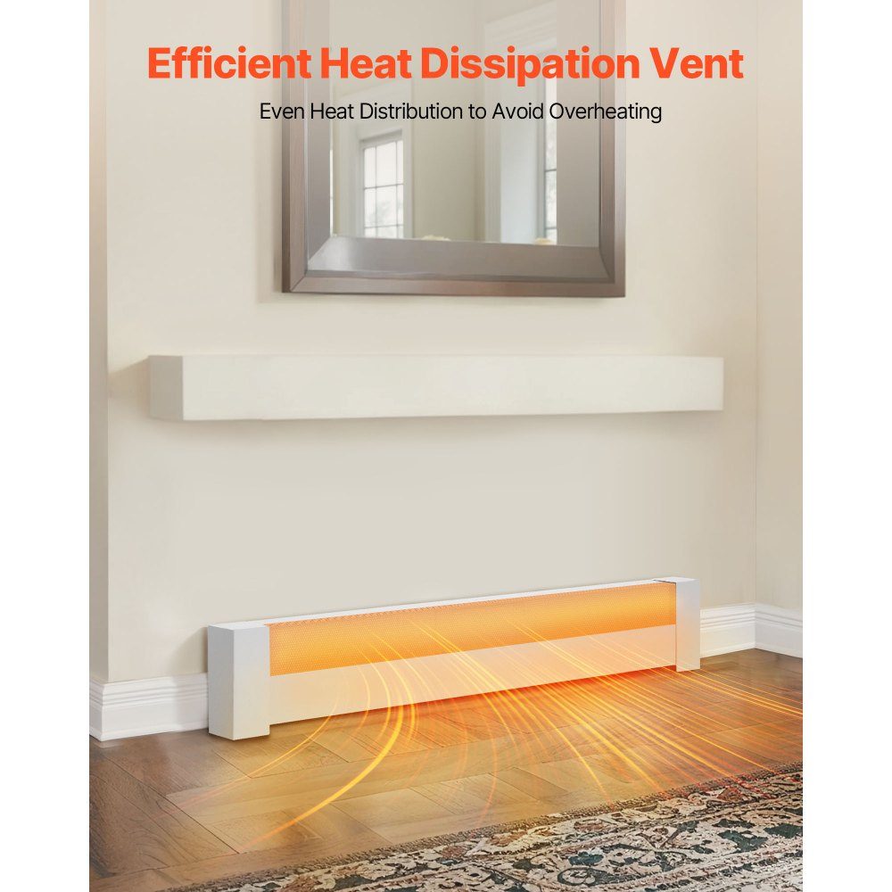 Couvercles de chauffage série Basic 1221 x 80 x 193 mm, couvercle avant de radiateur électrique standard, couvercle de remplacement en acier robuste pour chambre à coucher, blanc – Réf. HT-24393