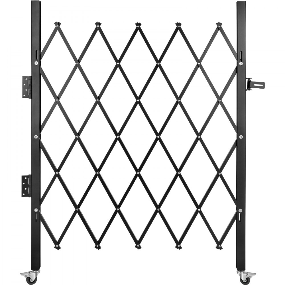 Single security gate industrial driveway fence folding door gate, steel security gate, flexible expandable security gate, 360° rolling barricade gate, scissor gate with padlock