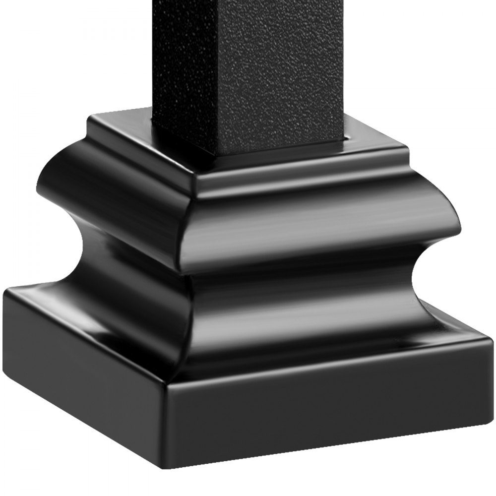 Set of 50 post supports, aluminum post shoe, post screw-on sleeve, screw-on sleeve, support foot. Suitable for stair railings, single turns, double turns, double baskets 34.5 x 34.5 x 26.5 mm
